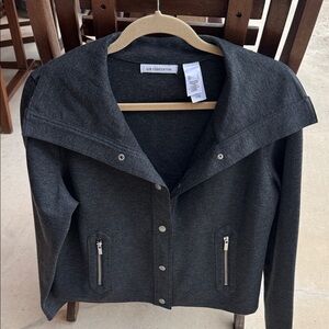 Liz Claiborne Charcoal Button-Up Jacket